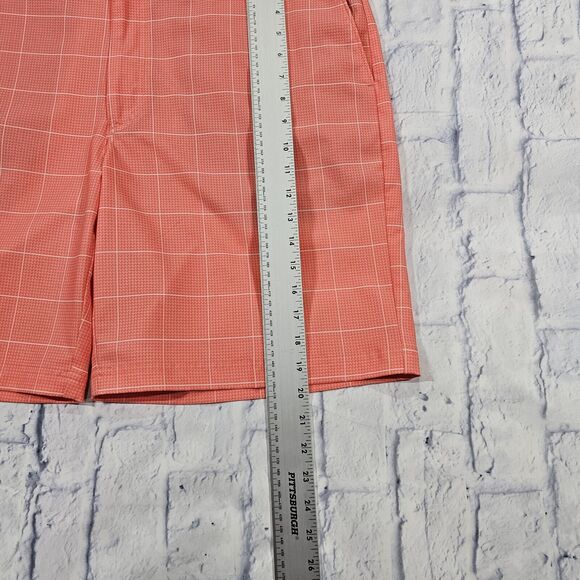 Pro Tour Shorts MENS SIZE 38 Cool Play Plaid Flat Front Golf Pink - Picture 2 of 10